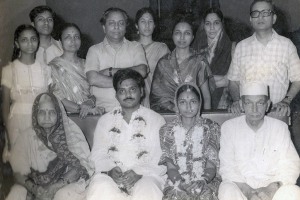 Anjana Devi Chaudhary (seated, L) and Ram Narayan Chaudhary (seated, R) at a family wedding
